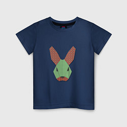 Футболка хлопковая детская Patchwork rabbit, цвет: тёмно-синий