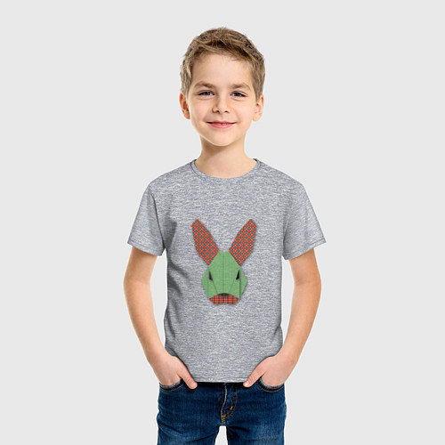 Детская футболка Patchwork rabbit / Меланж – фото 3