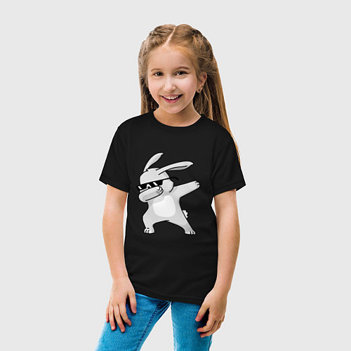 Детская футболка Кролик ДЭБ / Черный – фото 4