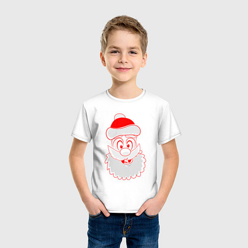 Детская футболка Лицо Деда Мороза / Белый – фото 3