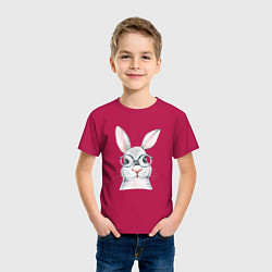 Футболка хлопковая детская Серый кролик, цвет: маджента — фото 2