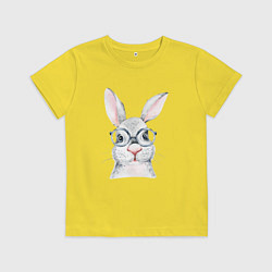 Футболка хлопковая детская Серый кролик, цвет: желтый