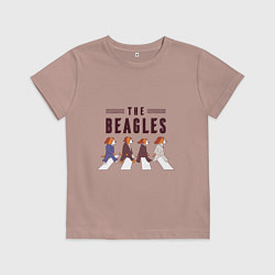 Футболка хлопковая детская Beagles, цвет: пыльно-розовый