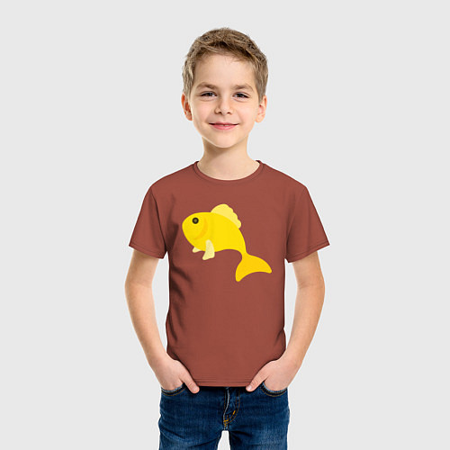 Детская футболка Золoтая рыбка / Кирпичный – фото 3