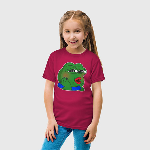 Детская футболка Лягушонок Пепе целуeт / Маджента – фото 4