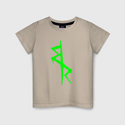 Футболка хлопковая детская Logotype - Cyberpunk: Edgerunners, цвет: миндальный