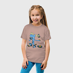 Футболка хлопковая детская Lumpy trap, цвет: пыльно-розовый — фото 2