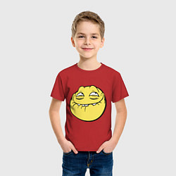 Футболка хлопковая детская Smiley trollface, цвет: красный — фото 2