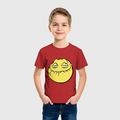 Детская футболка Smiley trollface / Красный – фото 3