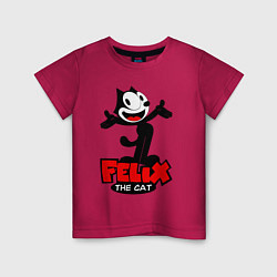 Футболка хлопковая детская Felix the cat, цвет: маджента