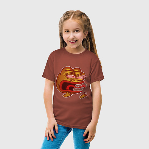 Детская футболка Evil Pepe sticker / Кирпичный – фото 4