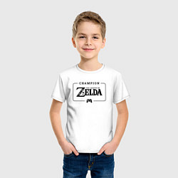 Футболка хлопковая детская Zelda gaming champion: рамка с лого и джойстиком, цвет: белый — фото 2
