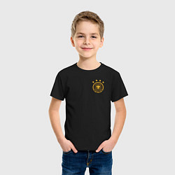Футболка хлопковая детская Сборная Германии логотип, цвет: черный — фото 2