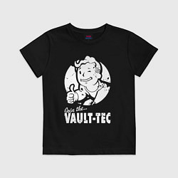 Футболка хлопковая детская Vault boy - join the vault tec, цвет: черный