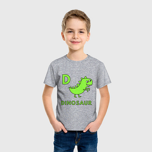 Детская футболка Dinosaur D / Меланж – фото 3