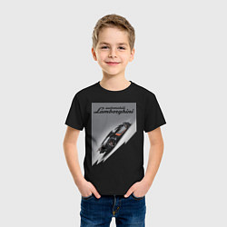 Футболка хлопковая детская Lamborghini - concept - sketch, цвет: черный — фото 2