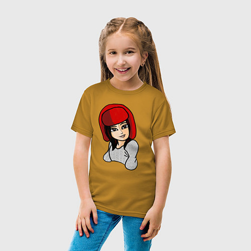 Детская футболка Дженни в шапке / Горчичный – фото 4