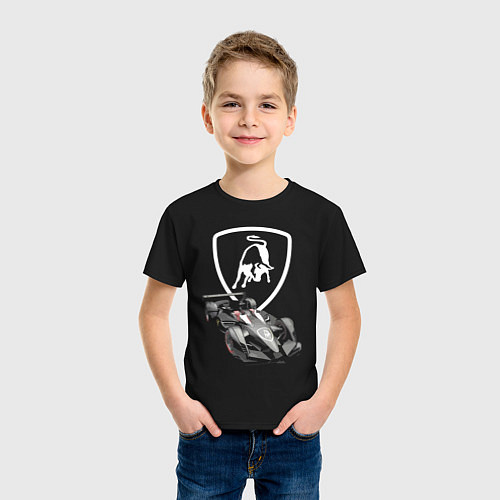 Детская футболка Lamborghini F1 - Italy / Черный – фото 3