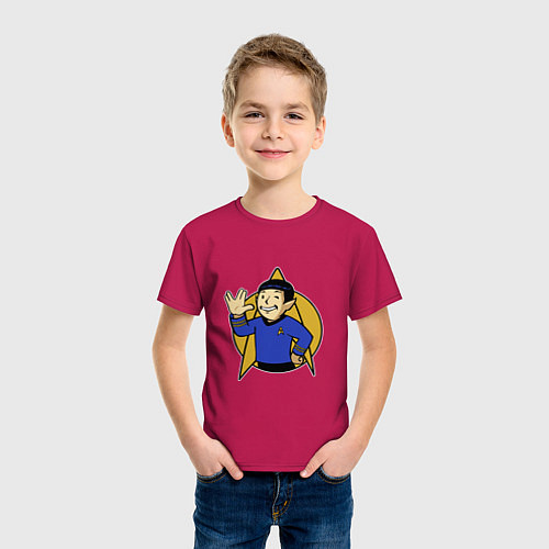 Детская футболка Spoke - vault boy / Маджента – фото 3