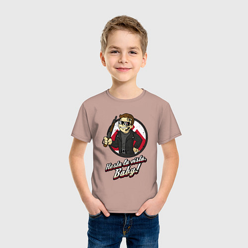 Детская футболка Vault boy - terminator / Пыльно-розовый – фото 3