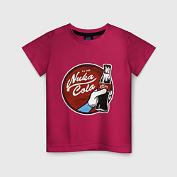 Футболка хлопковая детская Nuka cola sticker, цвет: маджента