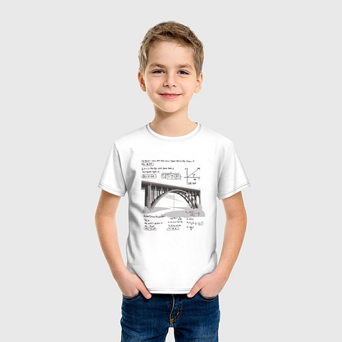 Детская футболка Мост и математические формулы / Белый – фото 3