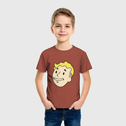 Футболка хлопковая детская Vault boy head, цвет: кирпичный — фото 2