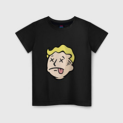 Футболка хлопковая детская Dead vault boy, цвет: черный