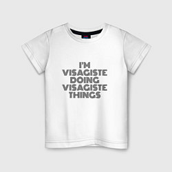 Футболка хлопковая детская Im visagiste doing visagiste things vintage, цвет: белый