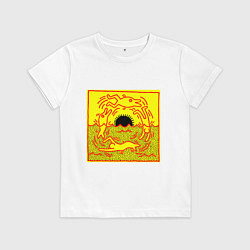 Футболка хлопковая детская Dolphin people, цвет: белый