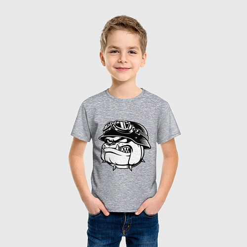 Детская футболка Evil bulldog head / Меланж – фото 3