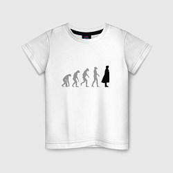 Футболка хлопковая детская Эволюция Шерлока, цвет: белый
