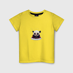 Футболка хлопковая детская Понурый панда, цвет: желтый