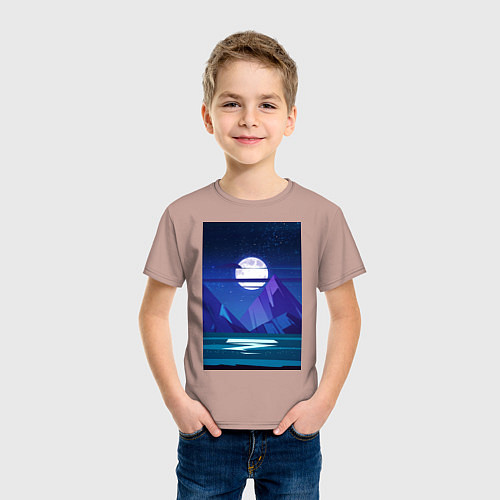 Детская футболка Космос / Пыльно-розовый – фото 3