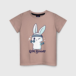 Футболка хлопковая детская Gym bunny, цвет: пыльно-розовый
