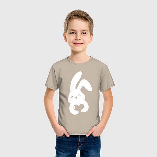 Детская футболка Lovely bunny / Миндальный – фото 3