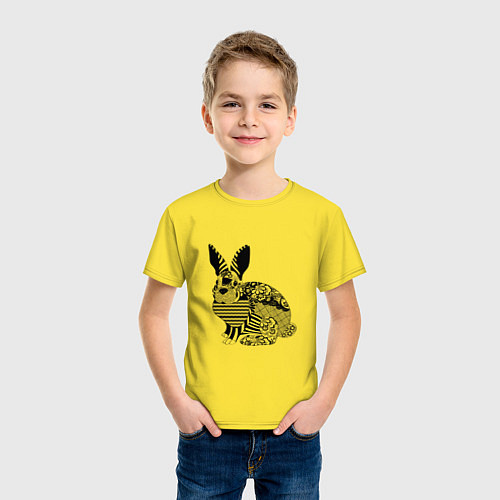 Детская футболка Rabbit in patterns / Желтый – фото 3