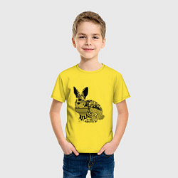Футболка хлопковая детская Rabbit in patterns, цвет: желтый — фото 2