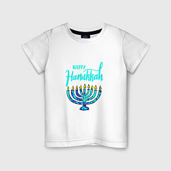 Футболка хлопковая детская Happy Hanukkah, цвет: белый