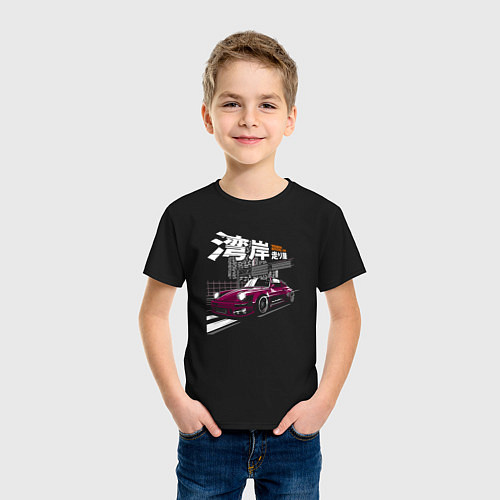 Детская футболка Порше 911 арт / Черный – фото 3