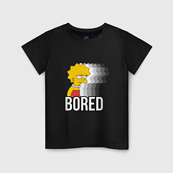 Футболка хлопковая детская Лиза Симпсон - bored, цвет: черный