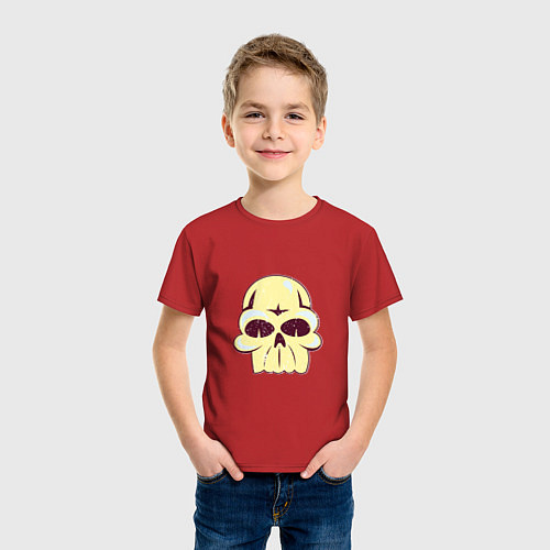 Детская футболка Черепушка с бликами / Красный – фото 3