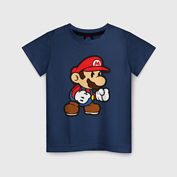 Футболка хлопковая детская Классический Марио, цвет: тёмно-синий