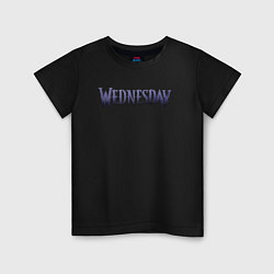 Футболка хлопковая детская Logotype Wednesday, цвет: черный