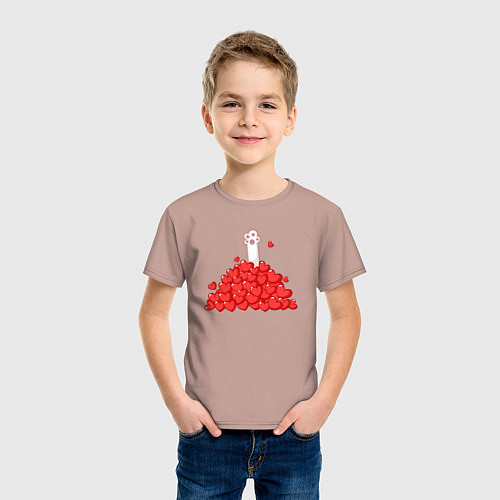 Детская футболка Куча сердечек / Пыльно-розовый – фото 3