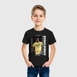 Футболка хлопковая детская Роналдиньо сборная Бразилии, цвет: черный — фото 2