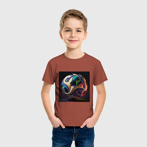 Детская футболка Мяч чемпиона / Кирпичный – фото 3