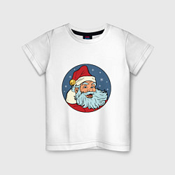 Футболка хлопковая детская Дед Мороз весельчак, цвет: белый