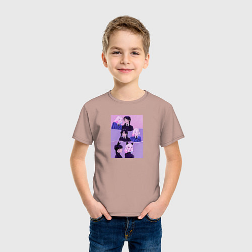 Детская футболка Уэнздей и Энид - Wednesday / Пыльно-розовый – фото 3