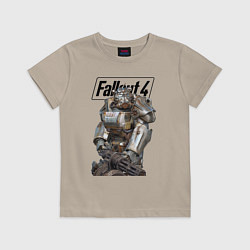 Футболка хлопковая детская Paladin Danse of the Brotherhood of Steel Fallout, цвет: миндальный
